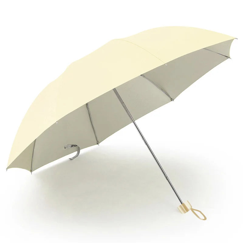 Silberbeschichteter Bunter Regenschirm – Einfarbiger UV-Schutz Regenschirm für Alltag, Reise & Freizeit