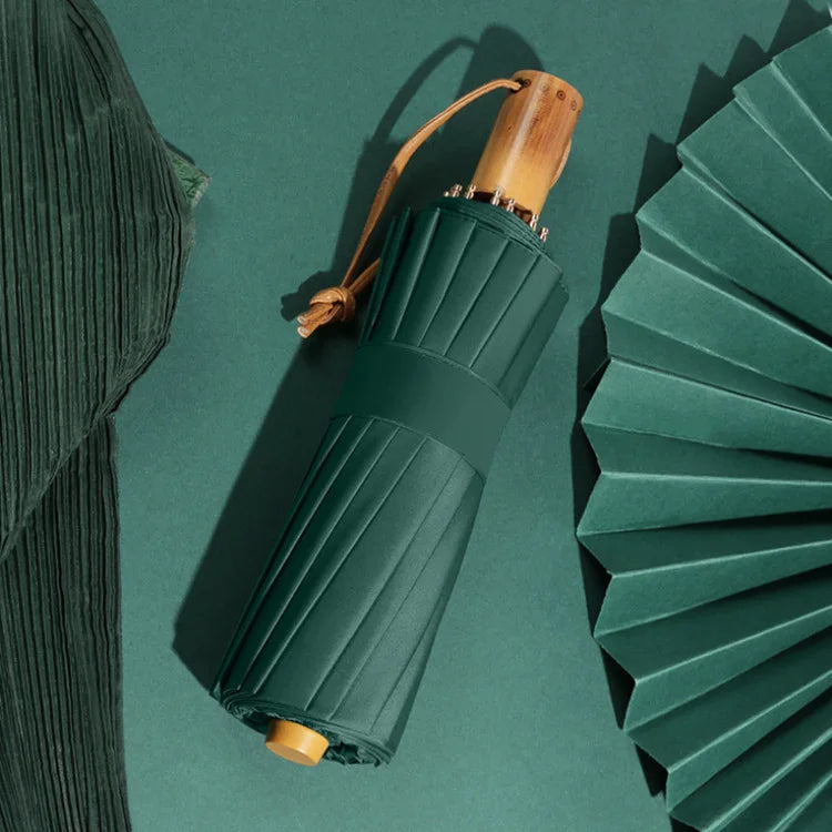 Retro 16-Streben Regenschirm – Windfester Faltbarer Regenschirm für Alltag, Freizeit & Reisen