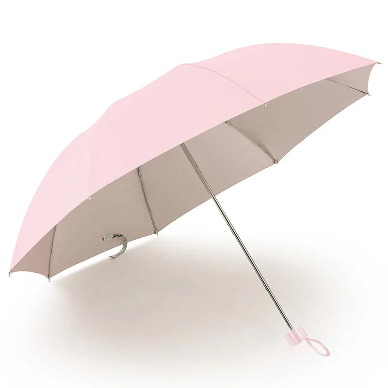 Silberbeschichteter Bunter Regenschirm – Einfarbiger UV-Schutz Regenschirm für Alltag, Reise & Freizeit