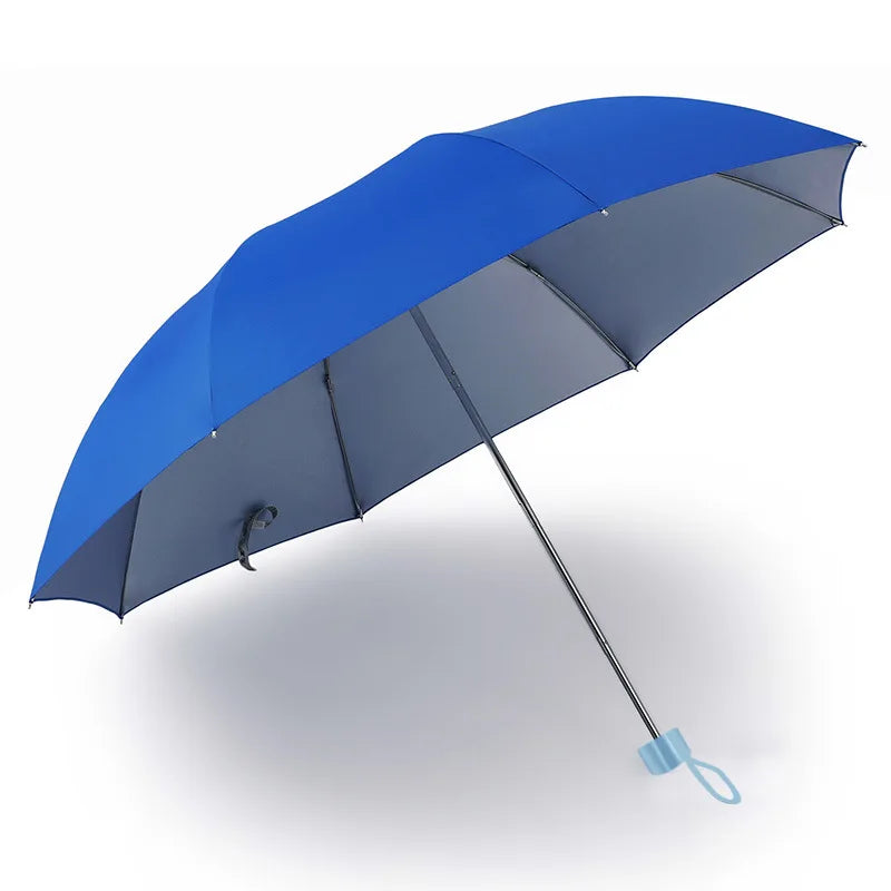 Silberbeschichteter Bunter Regenschirm – Einfarbiger UV-Schutz Regenschirm für Alltag, Reise & Freizeit