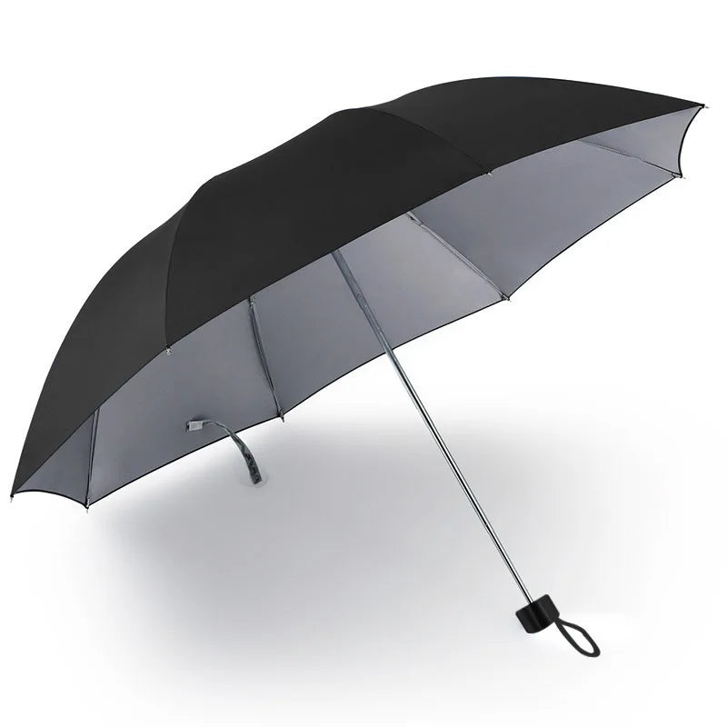 Silberbeschichteter Bunter Regenschirm – Einfarbiger UV-Schutz Regenschirm für Alltag, Reise & Freizeit
